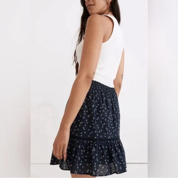 Madewell Smock-Waist Ruffle Mini Skirt – Bandana Flower Print – Size Small NWT - Picture 10 of 11